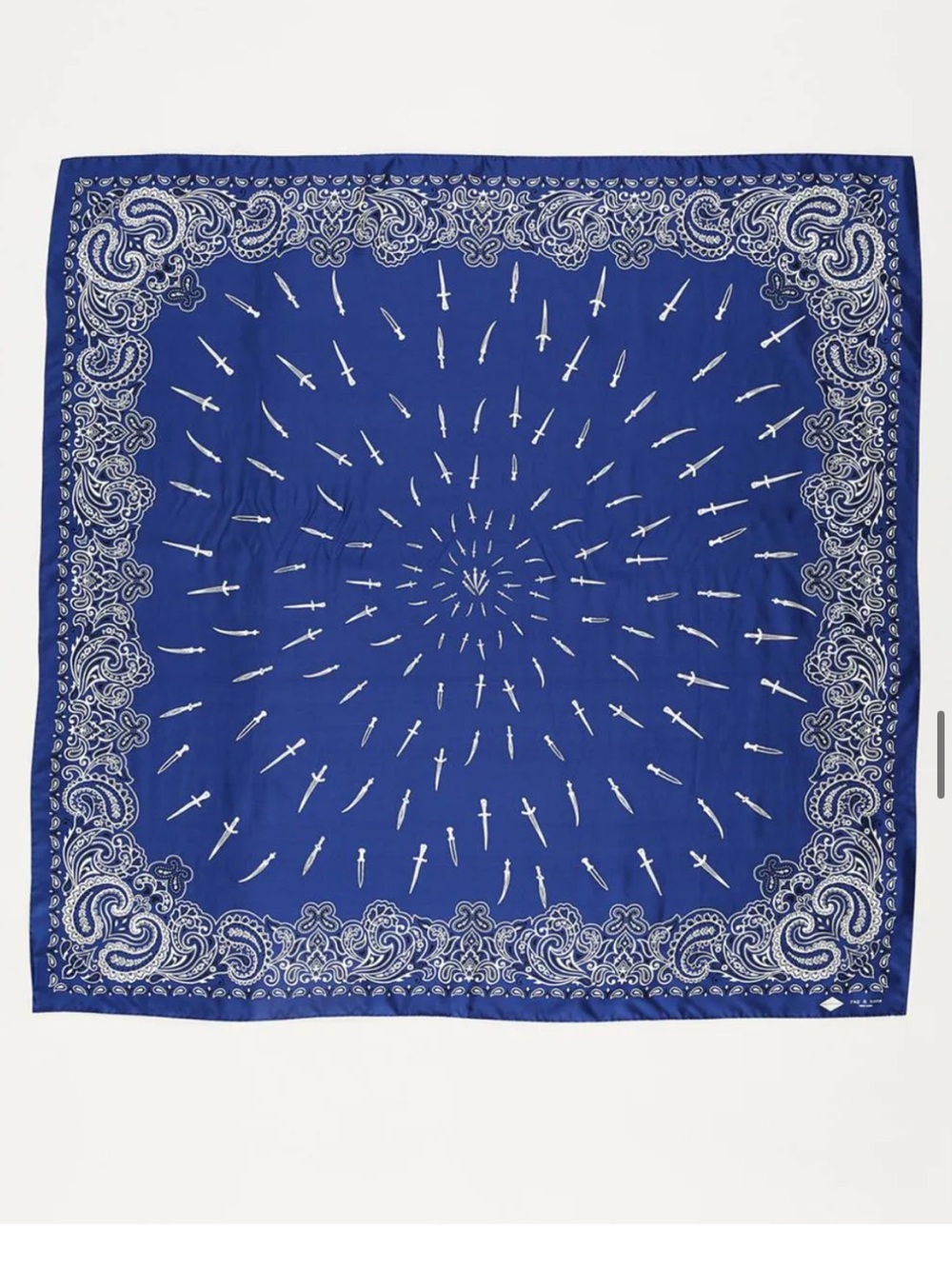 Rag & Bone MSRP $198 Dagger Blue Bandana Print Silk Scarf NWOT